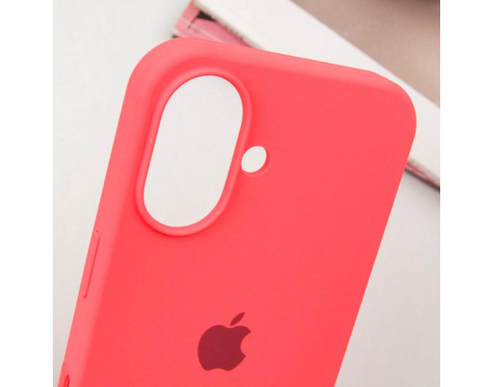 Чехол-силикон оригинал Full Soft Matte iPhone 16 (Арбузный / Watermelon Red)