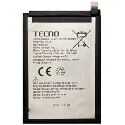 Акумулятор Tecno BL-49JT Tecno Camon 17 Pro, Camon 18P, Spark 8 Pro 5000 mAh