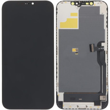 Дисплей з сенсорним екраном (модуль) iPhone 12 / 12 Pro, чорний, OLED, OEM Hard, (можна паяти мікросхему)