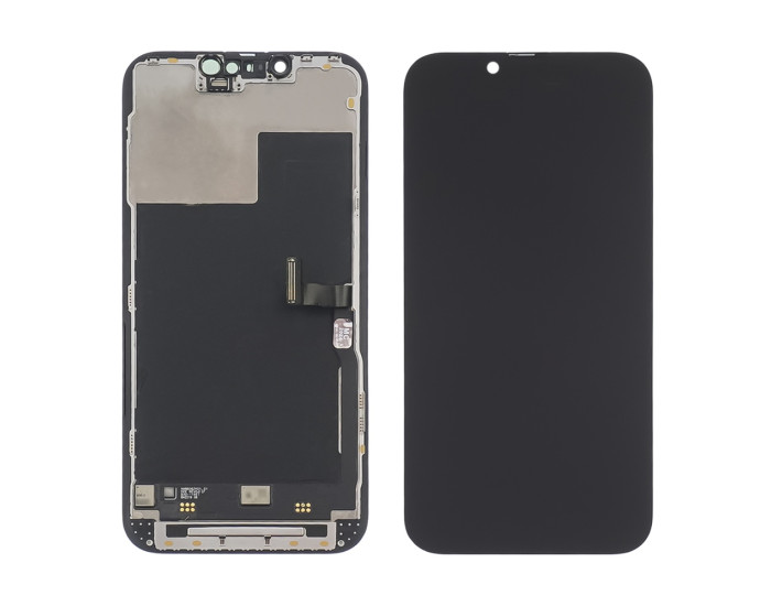 Дисплей з сенсорним екраном (модуль) iPhone 13 Pro, чорний переклеювання, з догори дном шлейфом