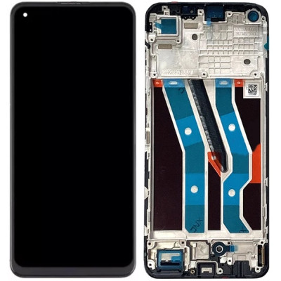 Дисплей з сенсорним екраном (модуль) Realme 10, чорний з рамкою OLED