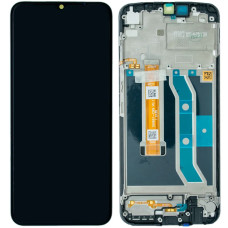Дисплей з сенсорним екраном (модуль) Realme C21Y / C25Y, чорний з рамкою
