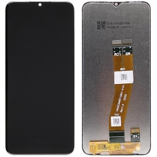 Дисплей с сенсорным экраном (модуль) Samsung A025 A02S / M025 M02S, черный, желтый шлейф, переклейка, 160.5mm x 72mm