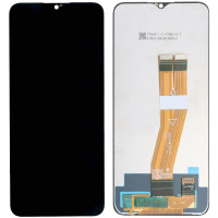 Дисплей с сенсорным экраном (модуль) Samsung A025 A02S / M025 M02S, черный. желтый шлейф, оригинал 163.5mm x 72.5 mm