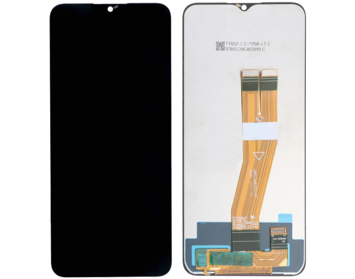 Дисплей с сенсорным экраном (модуль) Samsung A025 A02S / M025 M02S, черный. желтый шлейф, оригинал 163.5mm x 72.5 mm