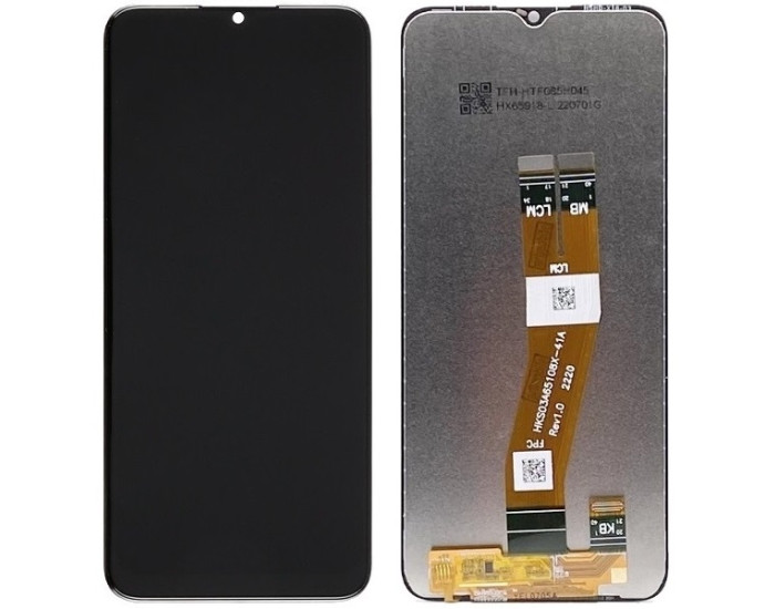 Дисплей з сенсорним екраном (модуль) Samsung A025 A02S / M025 M02S, чорний. Жовтий шлейф, переклеювання