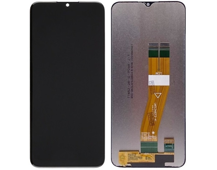 Дисплей з сенсорним екраном (модуль) Samsung A037 A03s, чорний, Жовтий шлейф, переклеювання, 160.5мм x 72mm