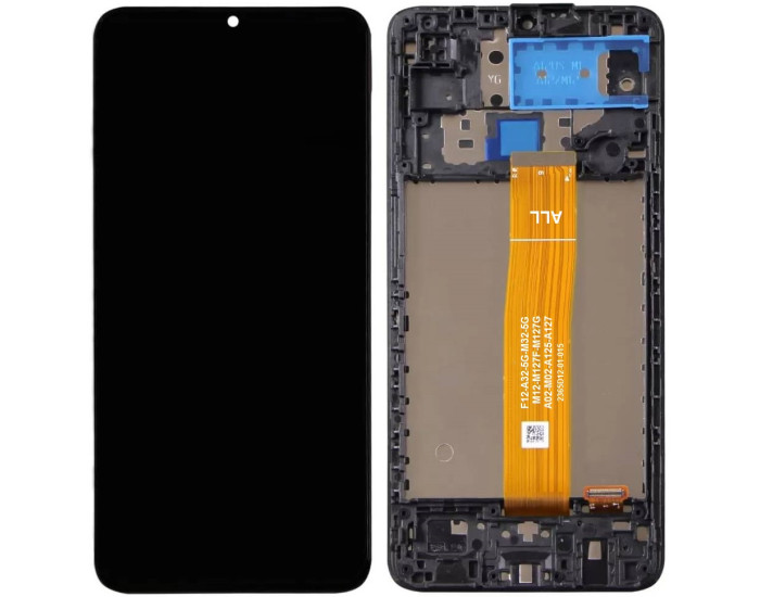Дисплей з сенсорним екраном (модуль) Samsung A125 A12 /A127 /A326 A32 5G /M127, чорний c рамкою, універсальна ревізія