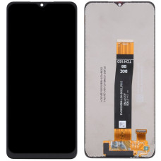 Дисплей з сенсорним екраном (модуль) Samsung A127 A12 Nacho / A125 / M127 чорний, оригінал REV0.0