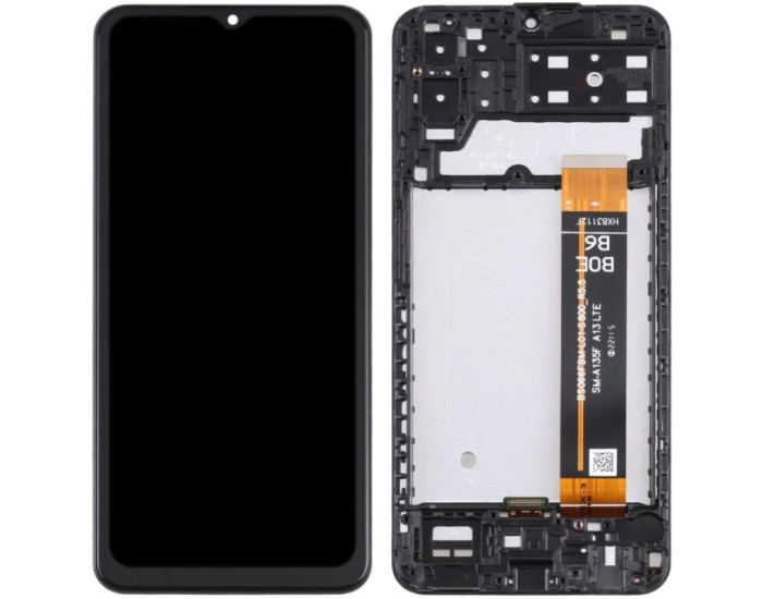 Дисплей с сенсорным экраном (модуль) Samsung A135 /A137 /A236 /M135 /M236 /M336, REV0.0, черный с рамкой, оригинал
