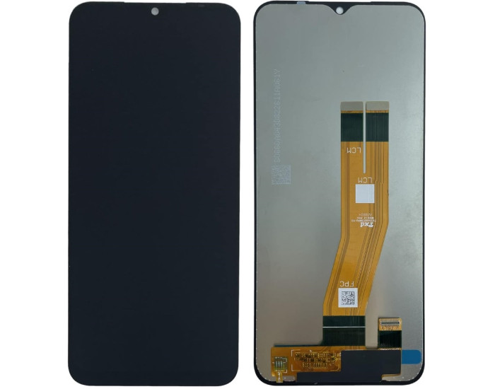 Дисплей с сенсорным экраном (модуль) Samsung A145 Galaxy A14 черный с желтом шлейфом, оригинал