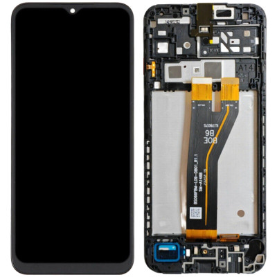 Дисплей с сенсорным экраном (модуль) Samsung A146 A14 5G, черный с рамкой, оригинал