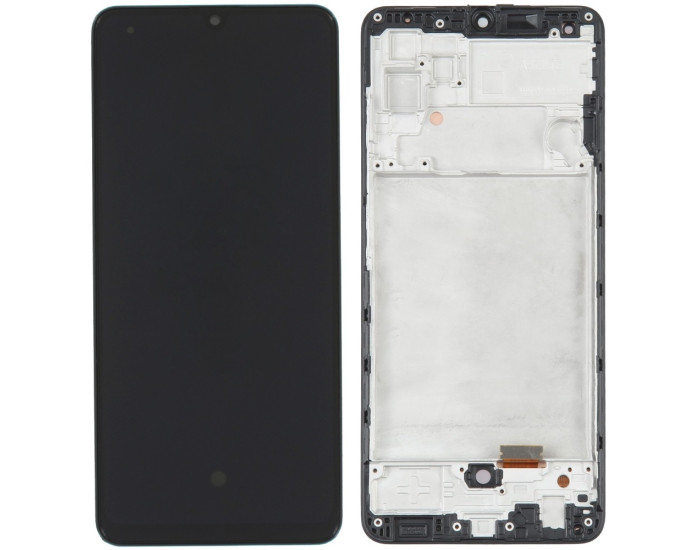 Дисплей з сенсорним екраном (модуль) Samsung A325 A32, чорний з рамкою, з широким обідком, OLED