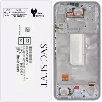 Дисплей с сенсорным экраном (модуль) Samsung A346 Galaxy A34 5G, черный с рамкой Silver, оригинал сервисная упаковка