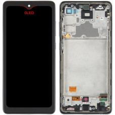 Дисплей з сенсорним екраном (модуль) Samsung A725 Galaxy A72 / A726 Galaxy A72 5G, чорний з рамкою, OLED