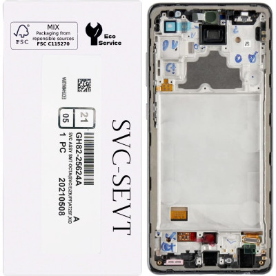 Дисплей с сенсорным экраном (модуль) Samsung A725 Galaxy A72 / A726B, черный с рамкой Awesome Black, сервисная упаковка, оригинал