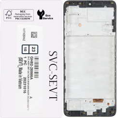 Дисплей с сенсорным экраном (модуль) Samsung M225F Galaxy M22, черный с рамкой, оригинал, сервисная упаковка