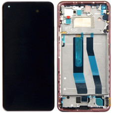 Дисплей с сенсорным экраном (модуль) Xiaomi Mi 11 Lite / Mi 11 Lite 5G / Mi 11 Lite 5G NE, розовый с рамкой, оригинал