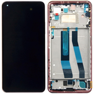 Дисплей с сенсорным экраном (модуль) Xiaomi Mi 11 Lite / Mi 11 Lite 5G / Mi 11 Lite 5G NE, розовый с рамкой, оригинал