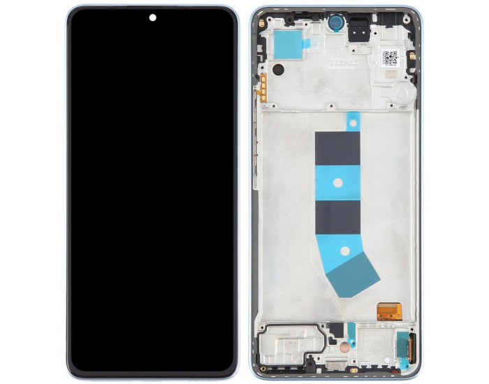 Дисплей с сенсорным экраном (модуль) Xiaomi Redmi Note 13 4G, черный с рамкой синей, оригинал