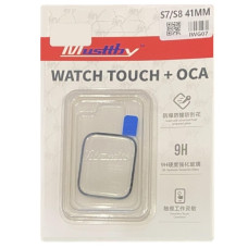 Стекло фронтальное c OCA-пленкой Apple Watch 7 41mm/ 8 41mm, черное, оригинал Musttby