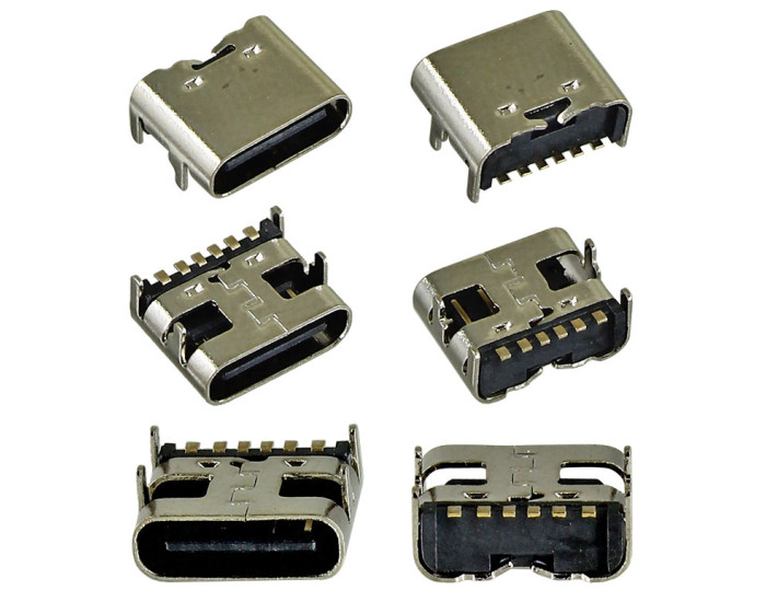 Коннектор зарядки для Chinese mobile phones, 6 pin, type-c, тип-2