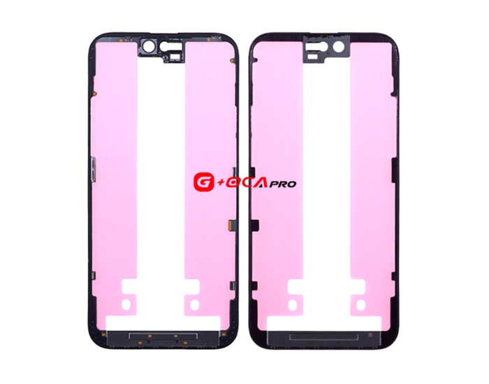Рамка крепления дисплея iPhone 15 Pro Max, черная, оригинал, G+OCA PRo