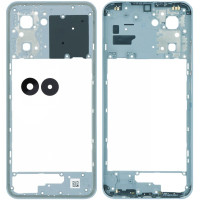 Рамка крепления корпуса Realme C33  со стеклом камеры, Aqua Blue