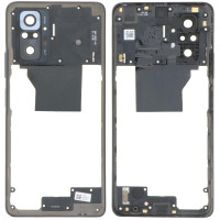 Рамка кріплення корпуси Xiaomi Redmi Note 10 Pro з склом камери, Onyx Gray, сіра