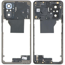 Рамка крепления корпуса Xiaomi Redmi Note 10 Pro со стеклом камеры, Onyx Gray, серая
