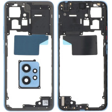 Рамка крепления корпуса Xiaomi Redmi Note 12 4G со стеклом камеры, Ice Blue