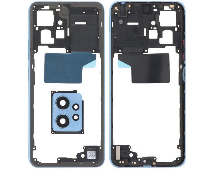 Рамка кріплення корпуси Xiaomi Redmi Note 12 4G з склом камери, Ice Blue