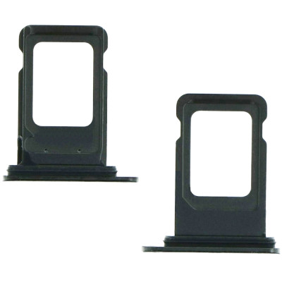 Тримач SIM-карты для iPhone XS Max, чорний, Double Sim