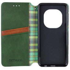 Чохол-книга шкіряний GETMAN Cubic Xiaomi Redmi Note 14 Pro 4G, Зелений