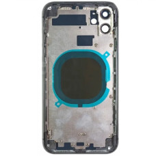 Корпус для iPhone 11 з тримачем SIM карти, з бічними кнопками, з сіточками динаміка, Скотч акб, чорний