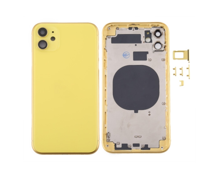 Корпус для iPhone 11 з тримачем SIM карти, з бічними кнопками, Жовтий
