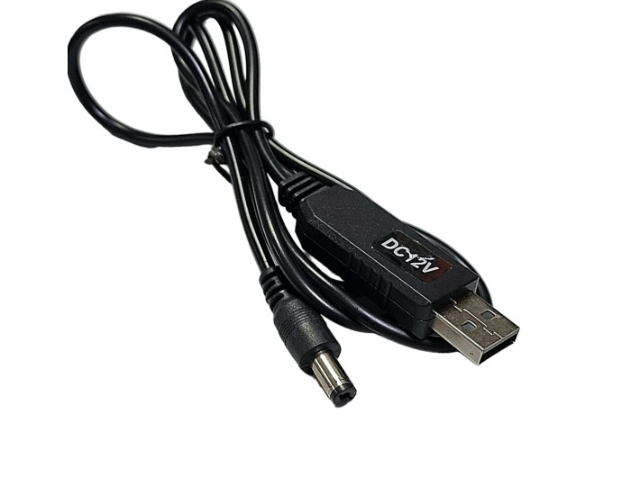 Кабель питания для роутера/модема USB-DC 5.5 с 5V на 12V (с преобразователем) 