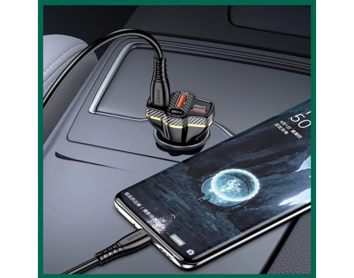 Автомобільне зарядний пристрій Jokade JH049 GONGBO 108W (2USB-C+1USB-A), чорний