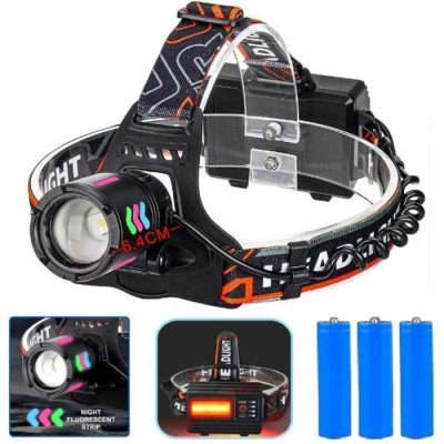 Ліхтарик налобний 8096-TG+COB, 3x18650