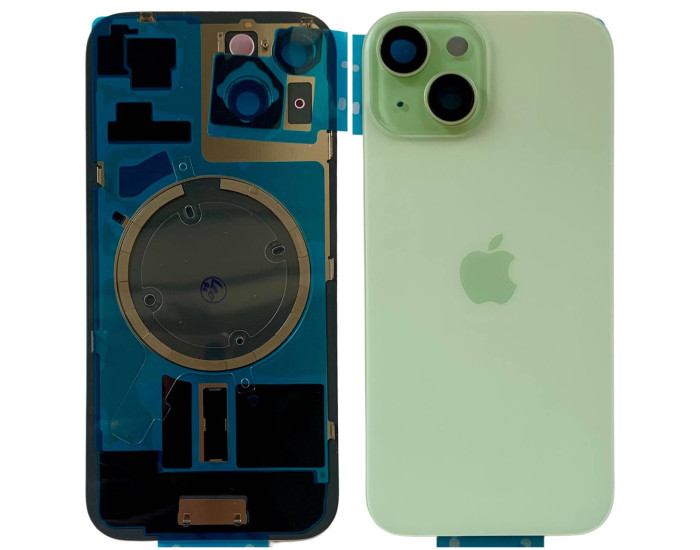 Задняя панель корпуса iPhone 15 Green, со стеклом камеры, MagSafe, оригинал
