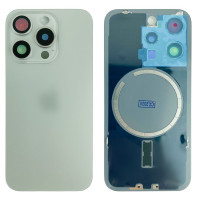 Задняя панель корпуса iPhone 15 Pro Natural Titanium, со стеклом камеры, MagSafe, оригинал