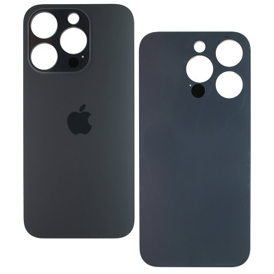 Задняя панель корпуса iPhone 15 Pro Max Black Titanium, с большими отверстиями оригинал