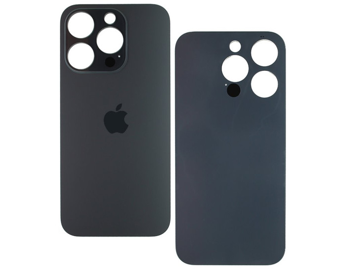 Задняя панель корпуса iPhone 15 Pro Max Black Titanium, с большими отверстиями оригинал