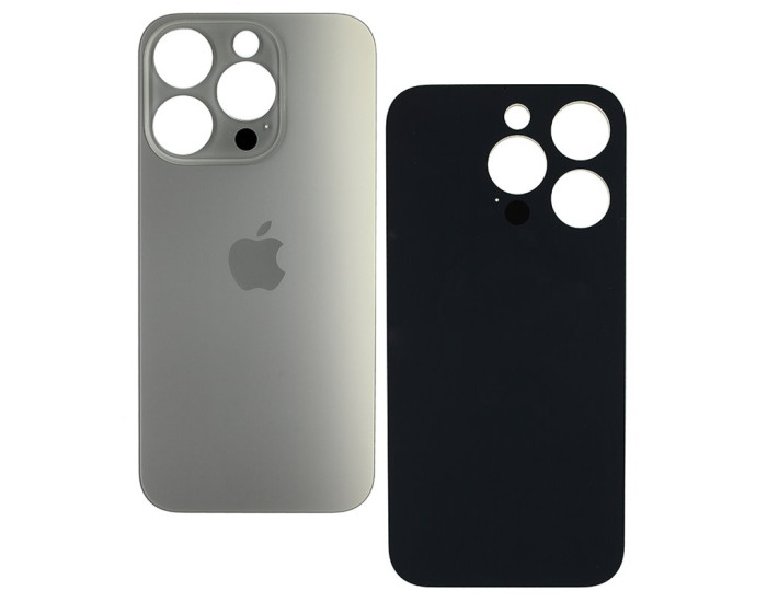 Задняя панель корпуса iPhone 15 Pro Natural Titanium, со стеклом камеры, MagSafe, оригинал