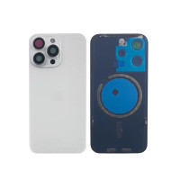 Задняя панель корпуса iPhone 15 Pro White Titanium, со стеклом камеры, MagSafe, оригинал