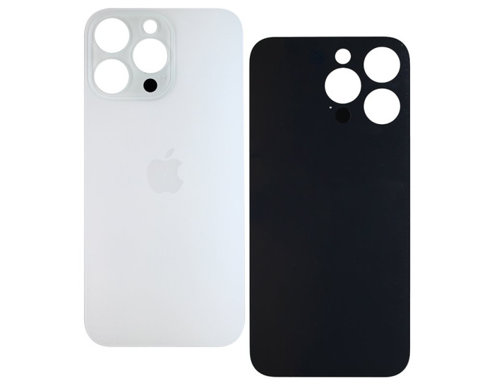 Задняя панель корпуса iPhone 15 Pro Max White Titanium, с большими отверстиями, оригинал