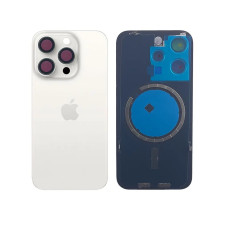 Задняя панель корпуса iPhone 15 Pro Max White Titanium, со стеклом камеры