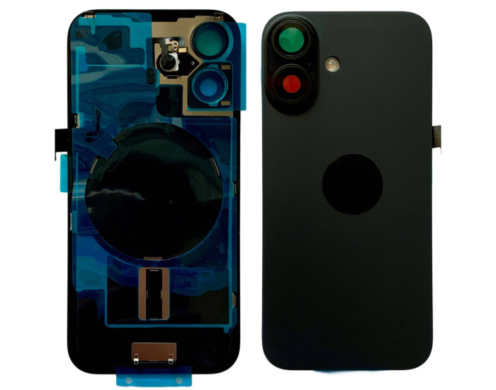 Задняя панель корпуса iPhone 16 Black, со стеклом камеры, MagSafe, оригинал