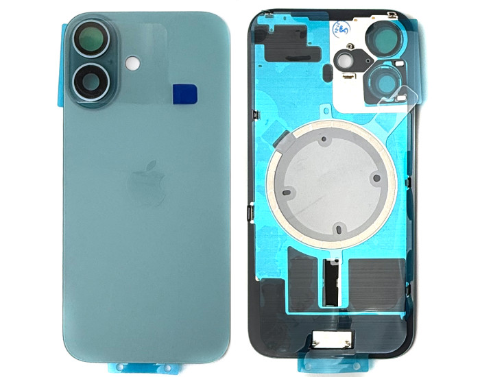 Задняя панель корпуса iPhone 16 Teal, со стеклом камеры, MagSafe, оригинал