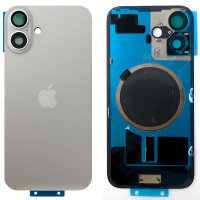 Задняя панель корпуса iPhone 16 White, со стеклом камеры, MagSafe, оригинал